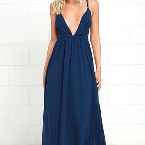 Flutter Freely Navy Blue Maxi Dress